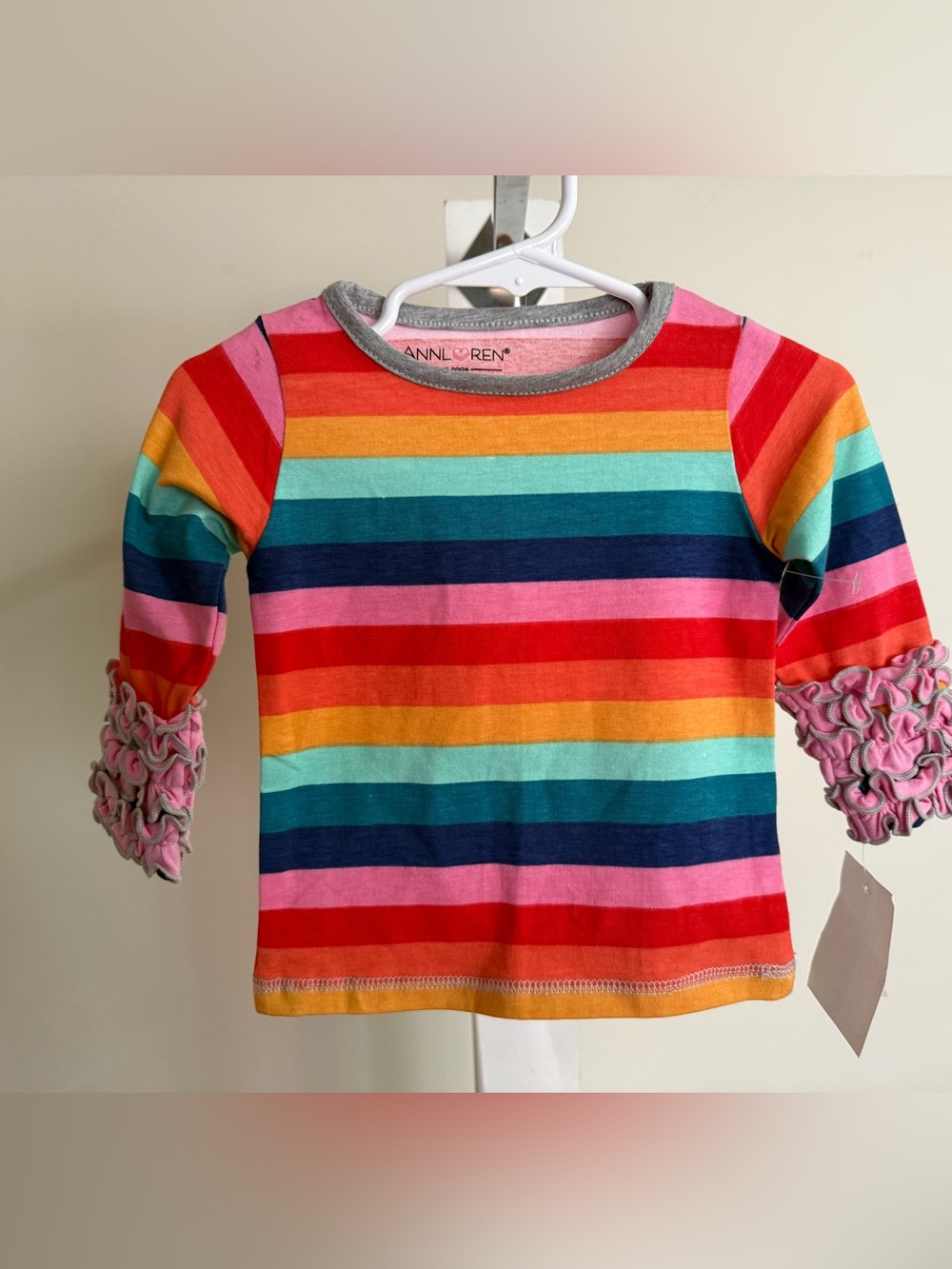 NWT Ann Loren Rainbow Striped Shirt